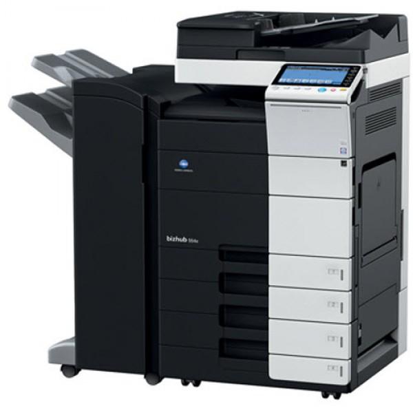 Absolute Toner $78/mon. Konica Minolta 554e Multifunction Color Printer Scanner With Finisher Laser Printer