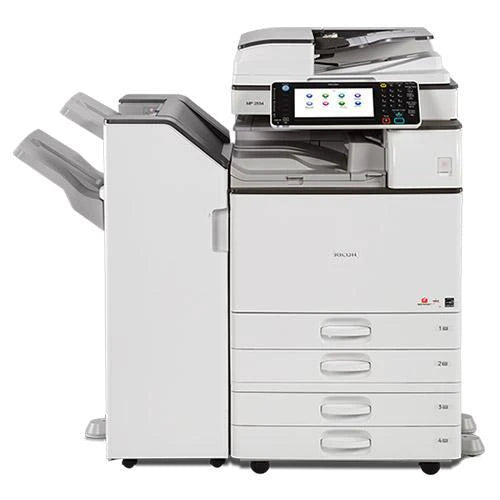 $52/Month Ricoh MP 2554 Monochrome Laser Multifunction Copier Printer Finisher Stapler With Full Color 9" Tiltable LCD Control Panel  - Perfect For Small And Medium Businesses