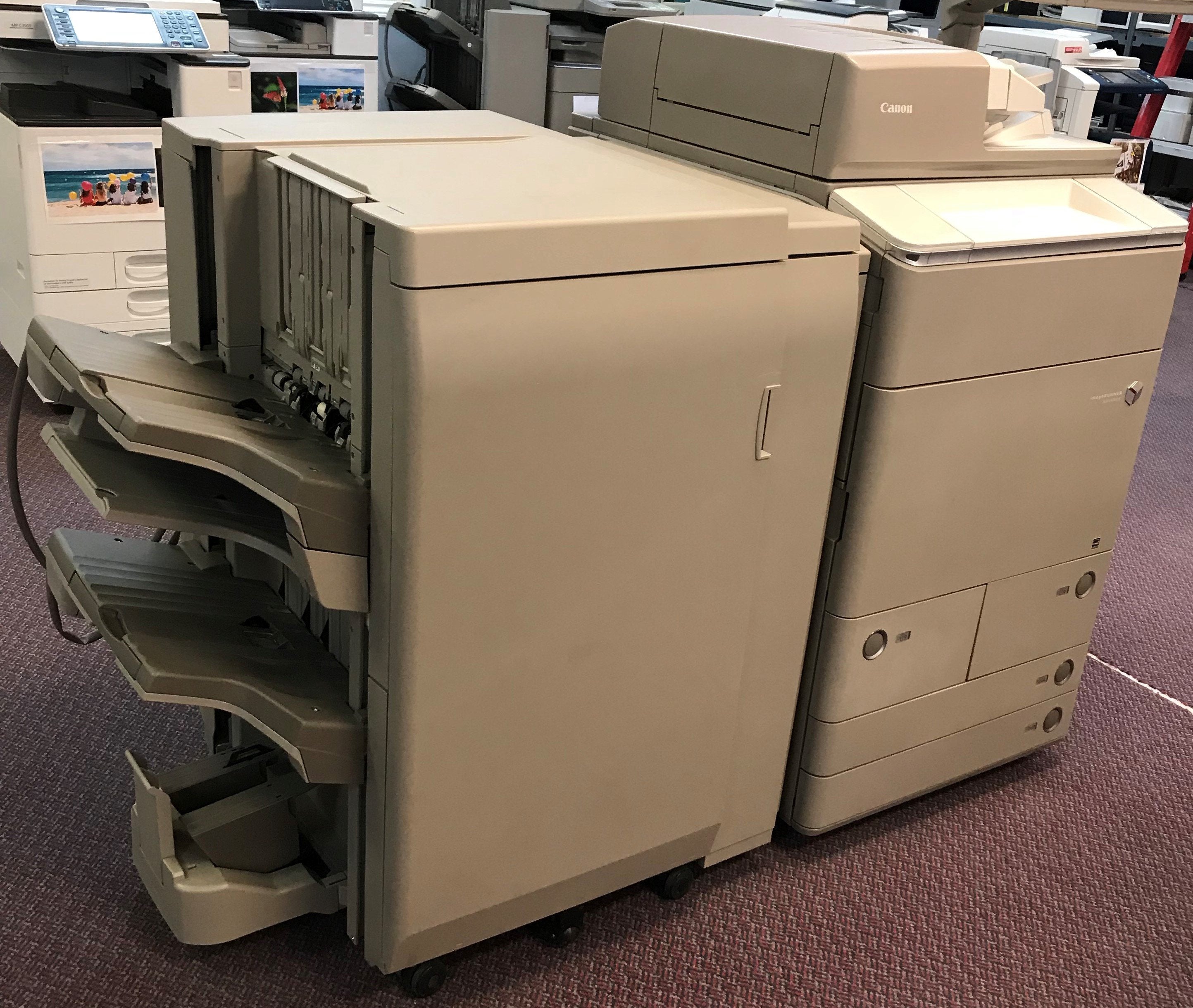 only $159/month Demo Unit Canon imageRUNNER ADVANCE C9075 Pro Color Copier Printer Scanner Booklet Maker Finisher 11x17 12x18 13x19 - Only 274 Pages Printed