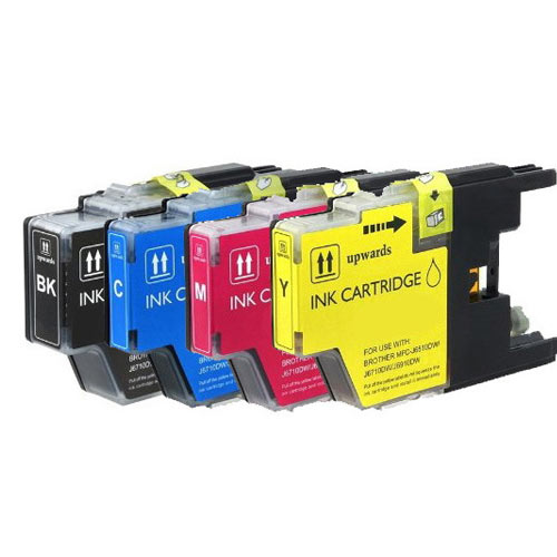 Compatible Brother LC-75 LC75 Printer Ink Cartridge Set of 4 (Black, Cyan, Magenta, Yellow)