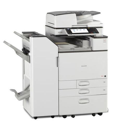 Absolute Toner Ricoh MP C3003 Color Copier Scanner Laser Printer Fax 12x18 with Booklet Maker Finisher Showroom Color Copiers