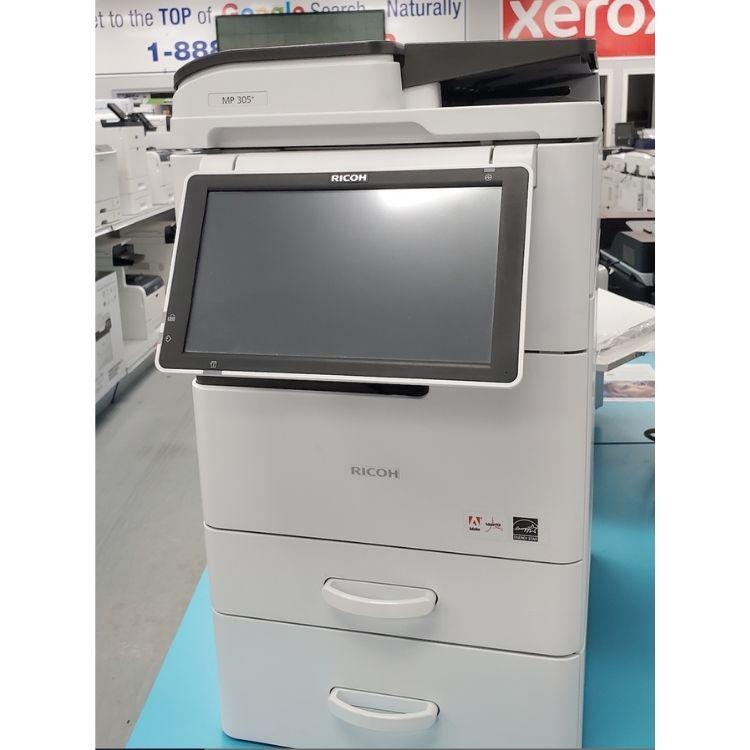 Absolute Toner Ricoh MP 305+ SPF Desktop Commercial Monochrome B/W Multifunction Laser Printer Copier Scanner With Large LCD For Business Showroom Monochrome Copiers