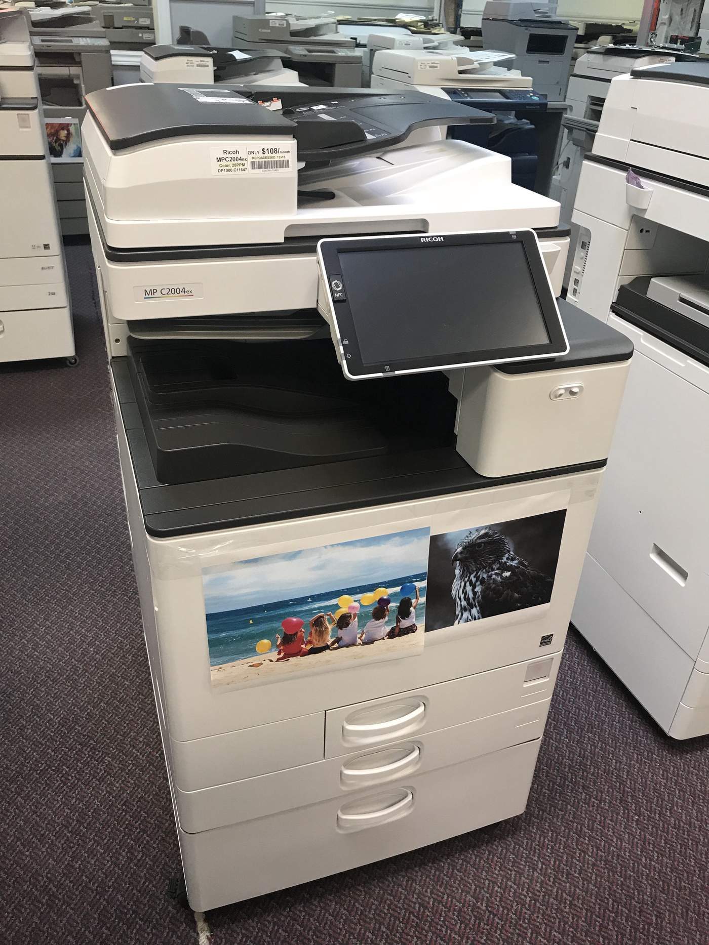 Absolute Toner Ricoh MP C2004 (20 PPM) Color Laser Multifunction Laser Printer Fax 11x17, 12x18 + For Office - $59/Month Office Copiers In Warehouse