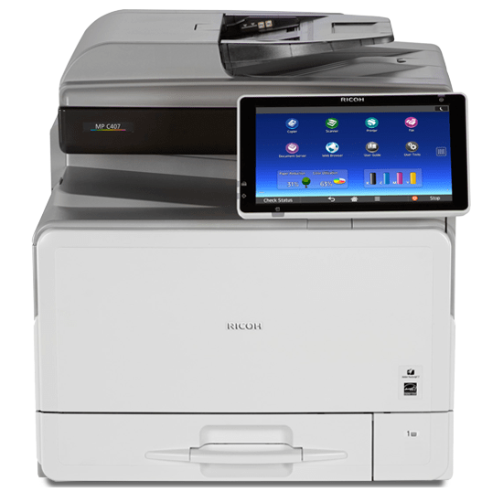 Absolute Toner Ricoh MP C407 Color Laser Multifunction Commercial Printer Copier Scanner (Optional 2nd Tray) For Office Showroom Color Copiers