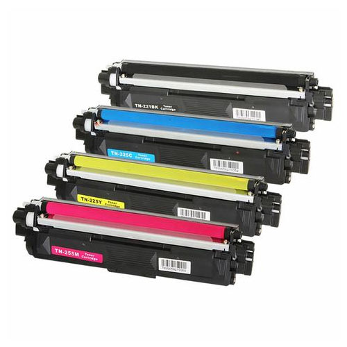 Compatible Brother TN-221 TN221 TN-225 Printer Laser Toner Cartridge Set of 4 (Black, Cyan, Magenta, Yellow)