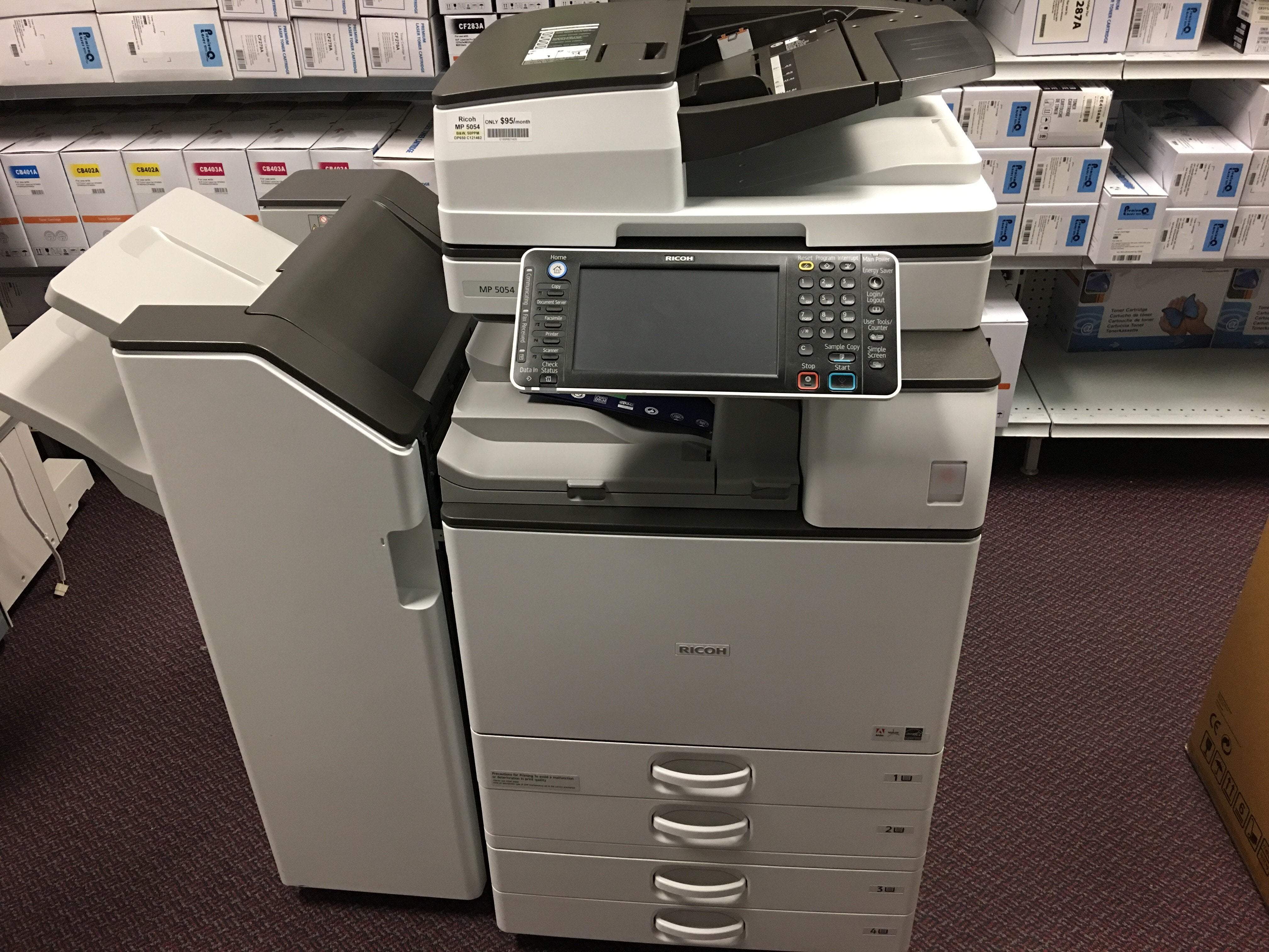 Absolute Toner $76/Month Ricoh MP 5054 with Only 9K Page count Black and White Laser Multifunction Printer Copier Scanner Showroom Monochrome Copiers